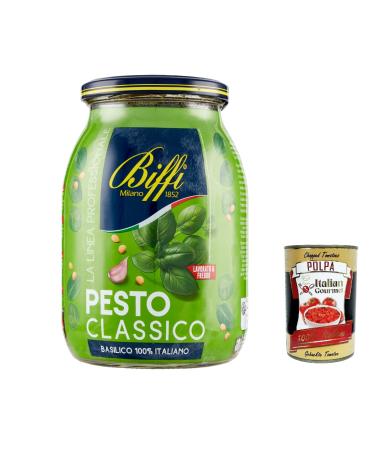 Italian Gourmet E.R. Biffi Linea Pesto classico professional 100% basilic italien sauce p tes 980 g + polpa gourmet italien 400 g