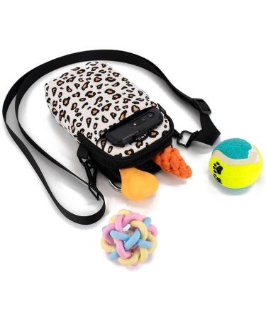 COOWOON GASSI BACK DOG Crossbody Bag - Dog Walking Essential with Poop Bag Dispenser Ideal for Toys & Accessories - Stylish White Leopard Design - Buy Online on GoSupps.com