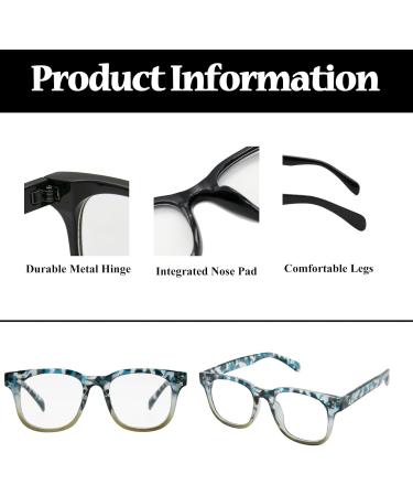 Shop LJCZKA Blue Light Blocking Glasses - Retro Square Frame for Men & Women | Anti Eyestrain Eyeglasses for Computer & Gaming - Buy Online on GoSupps.com
