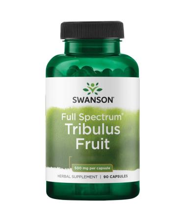 Swanson Full Spectrum Tribulus Fruit Tribulus Fruit 500mg 90 Capsules Laboratory Tested Soy Free Gluten Free Non-GMO