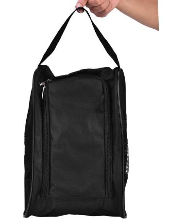 Acogedor Breathable Nylon Golf Shoe Organizer Bag with Double Zipper - Black - Buy Online on GoSupps.com