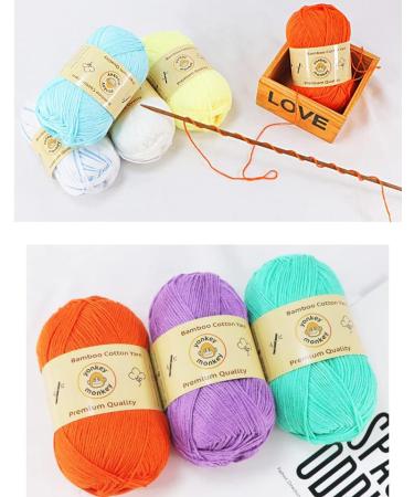 10-Pack Yonkey Monkey Skein Tencel Yarn - Soft Bamboo Cotton Blend - Crochet Knit Supplies - Lightweight Breathable Threads - 210m White 9013 - Buy Online on GoSupps.com