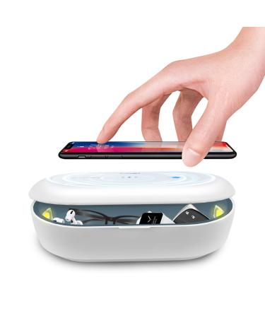Cahot UV Light Sanitizer Box  Portable Phone UVC Light Sanitizer  UV Sterilizer Box with Aroma Diffuser  Fast Charging for Smart Phone  UV Sterilizing Box for Cell Phone  Jewelry  Watches  Glasses