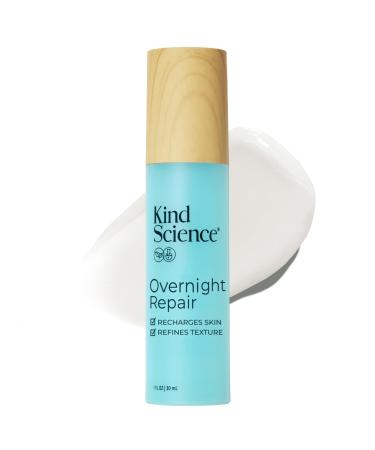 Kind Science Overnight Repair Night Moisturizer for Face - Night Cream for Women Anti Aging to Re-Energize & Hydrate Look of Tired Skin with Niacinamide & Shea Butter - Fragrance Free Cruelty Free