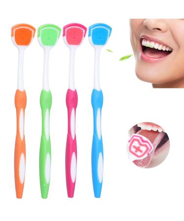 Ultra-Soft Tongue Cleaning Brush & Scraper - 4-Part Set for Adults & Kids | Travel-Friendly Oral Care - Buy Online on GoSupps.com