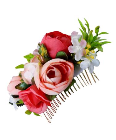 FRCOLOR 1pc Wedding Hair Accessories Hair Comb for Women Bridal Hair Flower Hair Clips for Women Hair Barrettes for Women Tiara The Flowers Artificial Flower Simulated Silk Flowers Bride