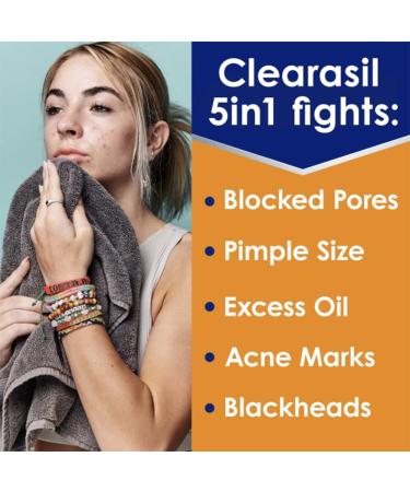 Clearasil Stubborn Acne Control 5in1 Daily Facial Cleansing Pads 90 Count x Pack of 3 30 Count (Pack of 3) - Buy Online on GoSupps.com