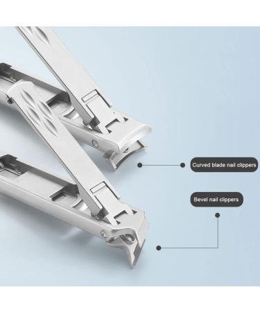 OUSIKA Nail Clippers Foldable Double-Ended Nail Clipper Tool Precision Trim Splash Resistant Trimmer Scissor Stainless Steel Manicure Pedicure Tool Nails - Buy Online on GoSupps.com