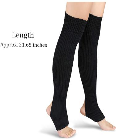 2 Pairs Over the Knee Stirrup Leg Warmers - Ballet Dance & Yoga Socks for Women and Girls - Buy Online on GoSupps.com
