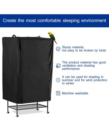 POPETPOP Universal Bird Parrot Cage Cover - Washable Black Good Night Birdcage Cover - Buy Online on GoSupps.com
