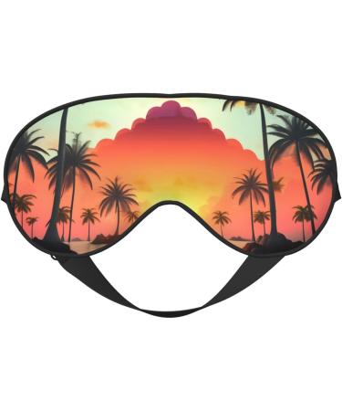 Sunrise Tropical Palm Tree Eye Mask | Soft Travel & Sleep Eyeshade for Men & Women - Buy Online on GoSupps.com