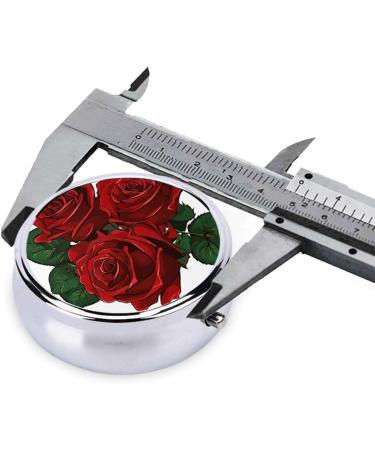 Gothic Rose Print Mini Round Pill Box | 3 Compartment Travel Pill Organizer | Portable Medicine Case for Home & Office - Buy Online on GoSupps.com