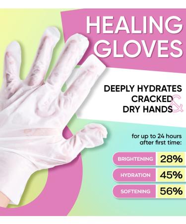 Hydrating Korean Collagen Hand Mask - Nourishing Spa Treatment for Dry Hands & Nails - Shea Butter Infused Skin Care Gift - 1 Pair by Elixir - Buy Online on GoSupps.com