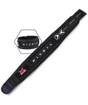 Picsil - lumbar belt for weightlifting ideal for squats cross lifting lounger adaptable belts with space for patches 3 colors 5 sizes S navy blue