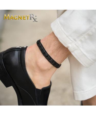 MagnetRX Ultra Strong Magnetic Anklet for Men | Titanium Magnetic Anklet (Black) - Shop Now! - Buy Online on GoSupps.com