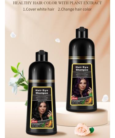 Natural Plant Extract Formula - Hair Dye Shampoo Hassle-free 30-Minute Hair Coloring He Shou Wu Ce Bai Ye & Ginger Infused Nourishing Hair Dye with Fragrant Aroma (Dark Brown 500ml) Dark Brown 1 count (Pack of 1) - Buy Online on GoSupps.com