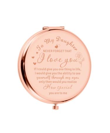 Inspirational Gifts for Daughter from Mom Dad Valentines Day Gifts for Daughter Birthday Gifts for Girls Her Engagement Gifts for Teens Graduation Gifts for Women Granddaughter Compact Makeup Mirror