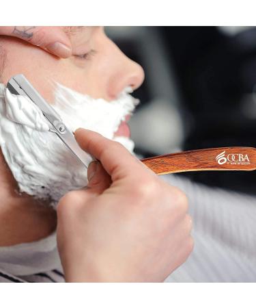 OCBA Wooden Handle Rasi Knife | High-Quality Stainless Steel Barber Razor for Precision Wet Shaving - Buy Online on GoSupps.com