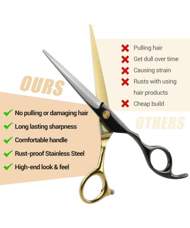 DUSCS Hair Cutting Scissors Set Professional Barber Hair Scissors Thinning Shears Hair Cutting Kit with Comb Cape Clips for Haircut Stylist Salon Home Men Women - Buy Online on GoSupps.com