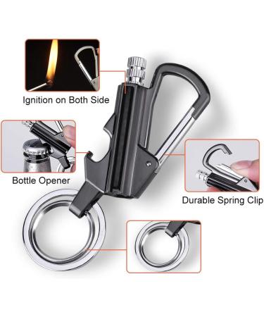 Yusud 2 Pack Keychain Bottle Opener with Dual Side Flint Fire Starter - Waterproof Reusable Matchstick for Outdoor Survival - Buy Online on GoSupps.com
