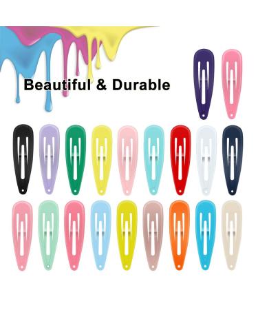 ECADY Hair Clips (100-Pack) Non-Slip Snap Barrettes for Girls Women Kids - 20 Colors, 2 Inch Standard - Buy Online on GoSupps.com