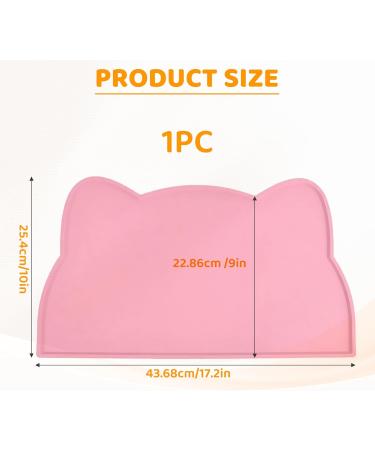 Waterproof Silicone Bowl Pad for Small Dogs & Cats - 44x25 cm Pink Cat Bowl Mat - Buy Online on GoSupps.com