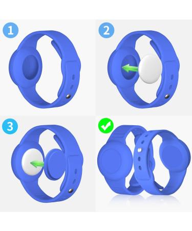 Waterproof AirTag Bracelet for Kids  Wristband for Apple Air Tag Hidden Silicon Holder for Toddler Child Elder GPS Tracking Tagging Watch Band (Black  Blue) 2 - Buy Online on GoSupps.com