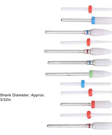 12 Pieces Ceramic Nail Mill Bits Professional Electric Nail Drill Bits for Removing Nail Polish and Gel Electric Manicure Pedicure Nail File Bits - Buy Online on GoSupps.com