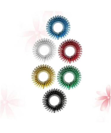 Kombiuda 6-Pack Finger Massage Rings | Acupressure Therapy Toy | Children's Finger Massager & Roller | Portable 2.8cm Finger Stimulator - Buy Online on GoSupps.com