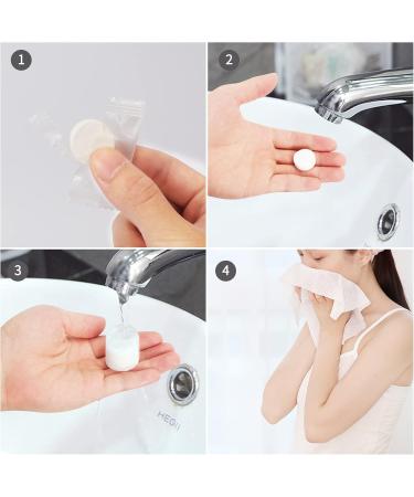 Skycase Compressed Towels - 100 Mini Breathable Portable Face Cloths for Travel Camping & Hotels - Cotton Tablets - Blue - Buy Online on GoSupps.com