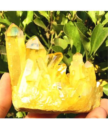 Yellow Aura Quartz Crystal Natural Quartz Cluster Specimen Rough Stones and Minerals Home Decor ZJGIDTEM - Buy Online on GoSupps.com