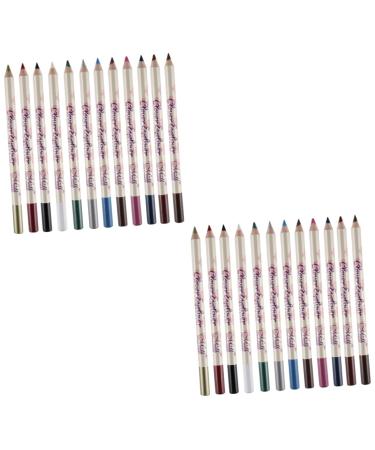 SOESFOUFU 24 Pcs Eye Shadow Pen Eyeliner Pencil Colours Eyeliner Pencil Dark Brown Eyeliner Pencil Grey