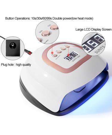 Yuejooz UV LED Nail Lamp 220W Gel Nail Lamps 57 LED Beads Quick-Drying Gel Curing Lamp Nail Dryer for Gel Nails Gel Polish Light for Home Salon with Auto Sensor 4 Timers - Buy Online on GoSupps.com