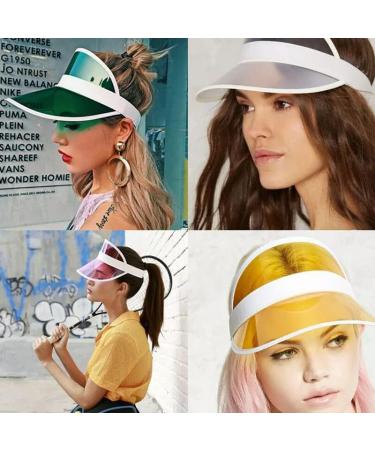 Konxi 4 Pack Unisex Transparent Plastic Sun Visor - Perfect for Golf Tennis & Poker Parties - Stylish 80s Sun Cap - International Shipping Available - Buy Online on GoSupps.com