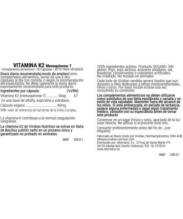 Viridian Vitamin K2 Capsules 30 - Buy Online on GoSupps.com