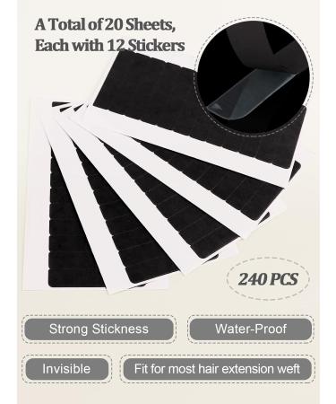 EBANKU 240Pcs Double Sided Hair Tape - Hair Extension Tape Tabs for Lace Wig, Toupee, Hair Weft - Black - Buy Online on GoSupps.com