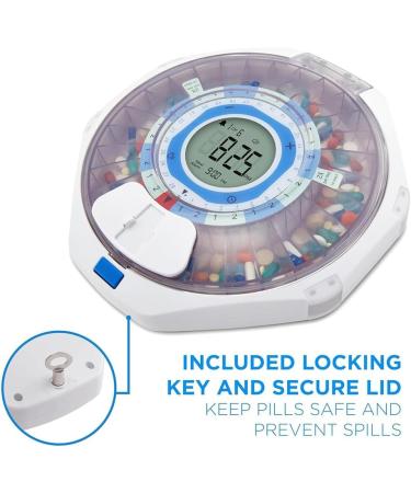 Yssevlon WiFi Automatic Pill Dispenser 28-Day Organizer Up to 9 Doses Per Adjustable Light/Sound Alarms for Prescriptions 1 PCS - Buy Online on GoSupps.com