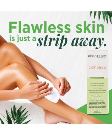 Clean + Easy Large Cloth Strips for Full Body Hair Removal | 100 Count | Ideal for Sensitive Skin - Buy Online on GoSupps.com