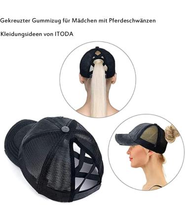 Buy Itoda Girls Baseball Cap - Adjustable Ponytail Mesh Hat for Summer Sun Protection XS-S - Outdoor Beach Essential - Buy Online on GoSupps.com