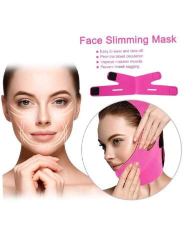 Face Slimming Strap & Mask - Double Chin Reducer for Women | Thin Neck Facelift | Rose Red - Buy Online on GoSupps.com