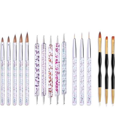 Nail Art Tip Round Flat Painting Drawing Carving Dotting Pen Liner Acrylic Gel UV Polish Manicure Tools - Buy Online on GoSupps.com