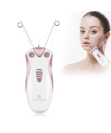 Cordless Electric Facial Threading Hair Removal for Women, Rechargeable Face Hair Remover Cotton Thread Epilator for Fast Removing Very Fine Vellus Hair on Face & Chin (Rose Gold)
