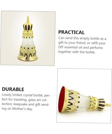 Healeved Essential Oil Bottle Crown Perfume Bottle Empty Essential Oil Container Empty Perfume Container Portable Perfume Bottle Refillable Bottle Glass Sample Bottle Glass Perfume Bottle - Buy Online on GoSupps.com