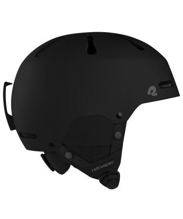 Retrospec Comstock Ski & Snowboard Helmet for Adults - Durable ABS Shell, Protective EPS Foam & 10 Cooling Vents - Adjustable Fit for Men & Women Matte Black Large 58 - 61cm