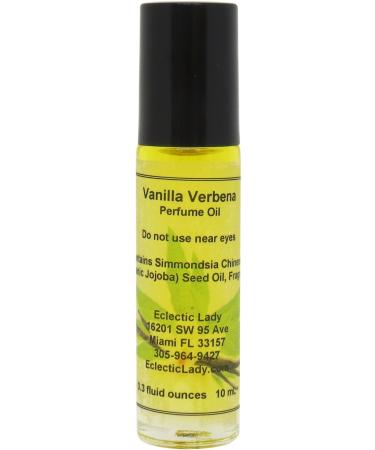 Vanilla Verbena Perfume Oil 0.3 Oz Portable Roll-On Fragrance with Long-Lasting Scent Delightful Essential Oils and Jojoba Oil For Daily Use 0.3 Fl Oz (Pack of 1)