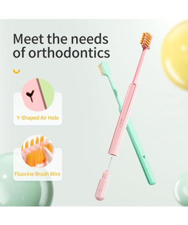 Y-Kelin Orthodontic Toothbrush 4 Pack | U-Shaped Soft Brush Head with Protective Covers for Effective Oral Care - Buy Online on GoSupps.com