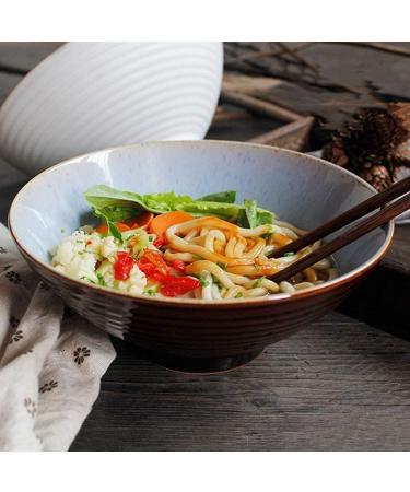 Northern Europe Japanese Style Retro Ceramic Soup Bowl 8 Inch Fruit Salad Bowl Creative Household Round Ramen Bowl Tableware Kitchenware Onecolor - Buy Online on GoSupps.com