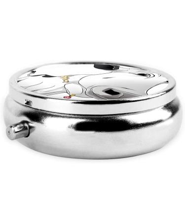 Dairy Cow Round Pill Box - 3 Compartment Portable Travel Organizer for Vitamins & Medications | Mini Decorative Purse Case - Buy Online on GoSupps.com