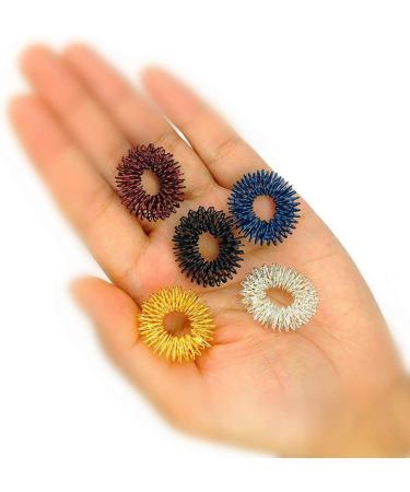 Ultnice 5-Piece Spiky Sensory Finger Rings - Acupressure Massager & Fidget Toys for Pain Relief (Gold Silver Black Blue Red) | International Shipping - Buy Online on GoSupps.com