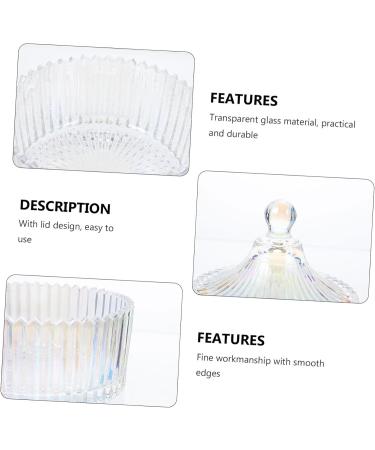 minkissy Manicure Cup with Lid Glass Container with Lid Glass Candy Jars with Lids Nail Art Brush Glass Tumbler with Lid Glass Storage Jars with Lids Nail Crystal Bowl Jam Ice Cream Bowl - Buy Online on GoSupps.com